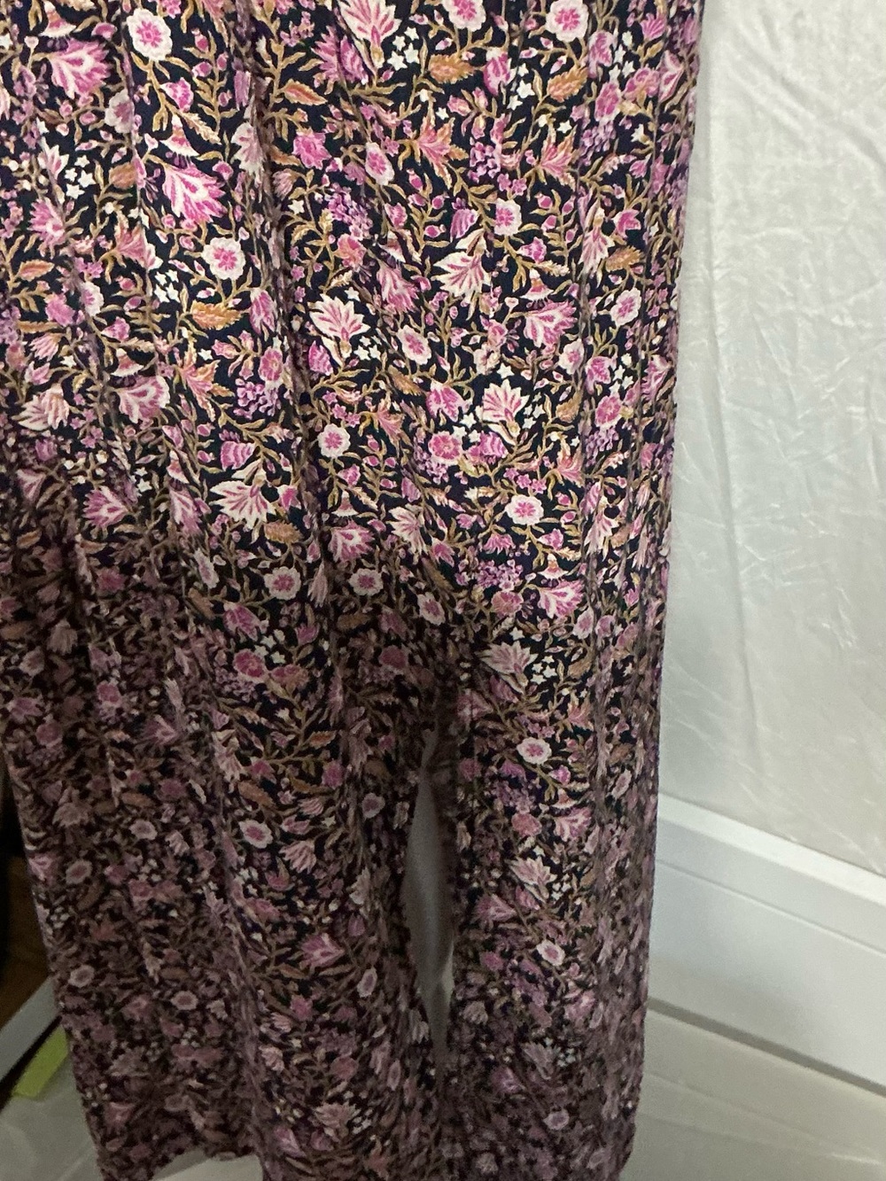 Smocked Floral Pink Maxi Dress with Stretch Waist - Picture 5 of 11